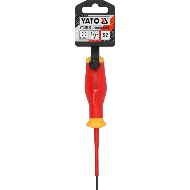 Csavarhúzó szigetelt lapos 2,5x 75 mm VDE 1000V - Slim - Yato