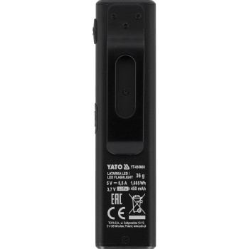 Szerelőlámpa (Zseblámpa) újratölthető USB-s, 500 lm MINI - Yato Szerelőlámpa (Zseblámpa) újratölthető USB-s, 500 lm MINI - Yato