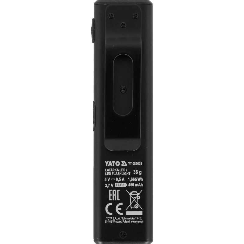 Szerelőlámpa (Zseblámpa) újratölthető USB-s, 500 lm MINI - Yato