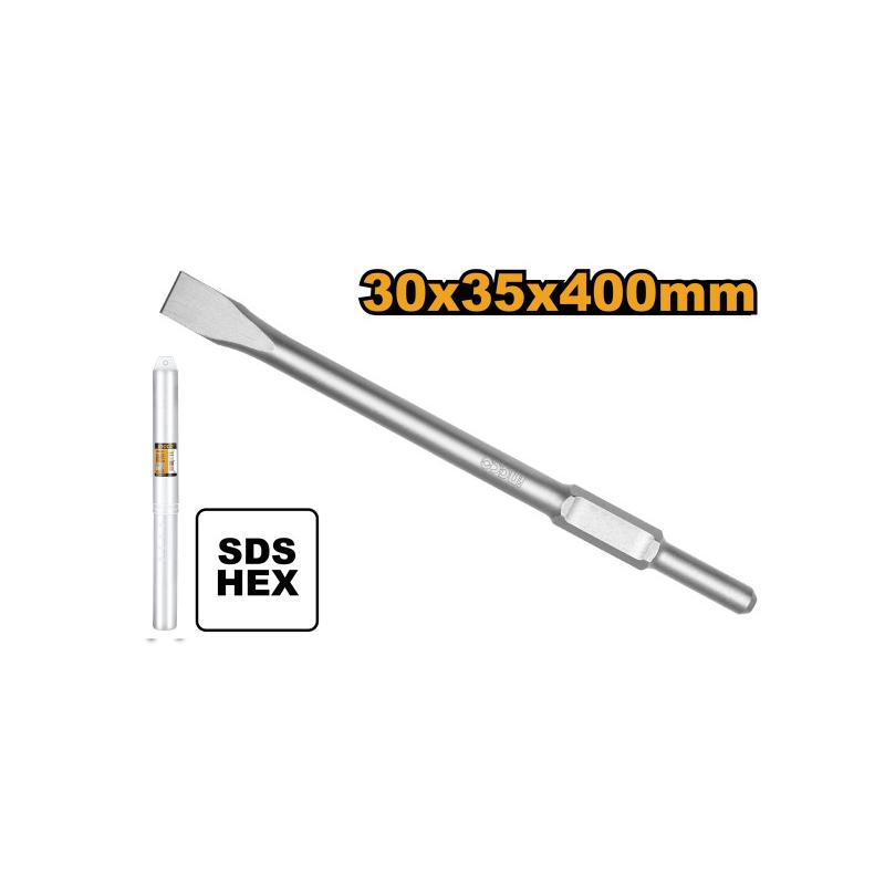 INGCO Lapos vésőszár 30 x 400 mm SDS-Hex