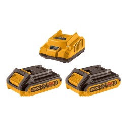 INGCO Akkumulátor és töltő szett 20 V (2 x 2,0 Ah akku + 2,0 A töltő)