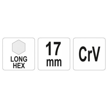 YATO Hosszú imbuszkulcs 17,0 mm CrV YATO Hosszú imbuszkulcs 17,0 mm CrV