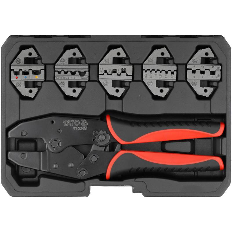 YATO Racsnis krimpelő fogó készlet 6 részes YATO Racsnis krimpelő fogó készlet 6 részes