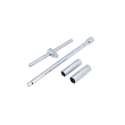 Gyertyakulcs készlet 3/8''-os vékony falú 14/16 mm 12 lap 4 db-os + T-szár Gyertyakulcs készlet 3/8''-os vékony falú 14/16 mm 12 lap 4 db-os + T-szár
