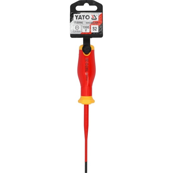Csavarhúzó szigetelt lapos 3,5x100 mm VDE 1000V - Slim - Yato Csavarhúzó szigetelt lapos 3,5x100 mm VDE 1000V - Slim - Yato