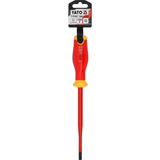Csavarhúzó szigetelt lapos 6,5x150 mm VDE 1000V - Slim - Yato Csavarhúzó szigetelt lapos 6,5x150 mm VDE 1000V - Slim - Yato