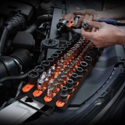 Dugókulcstartó sín, fiókba helyezhető 80 db-os 1/4''-3/8''-1/2'' SP Tools Dugókulcstartó sín, fiókba helyezhető 80 db-os 1/4''-3/8''-1/2'' SP Tools