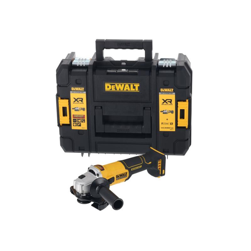 DEWALT akkus sarokcsiszoló 125 mm 18V szénkefe nélküli motor TSTAK koffer