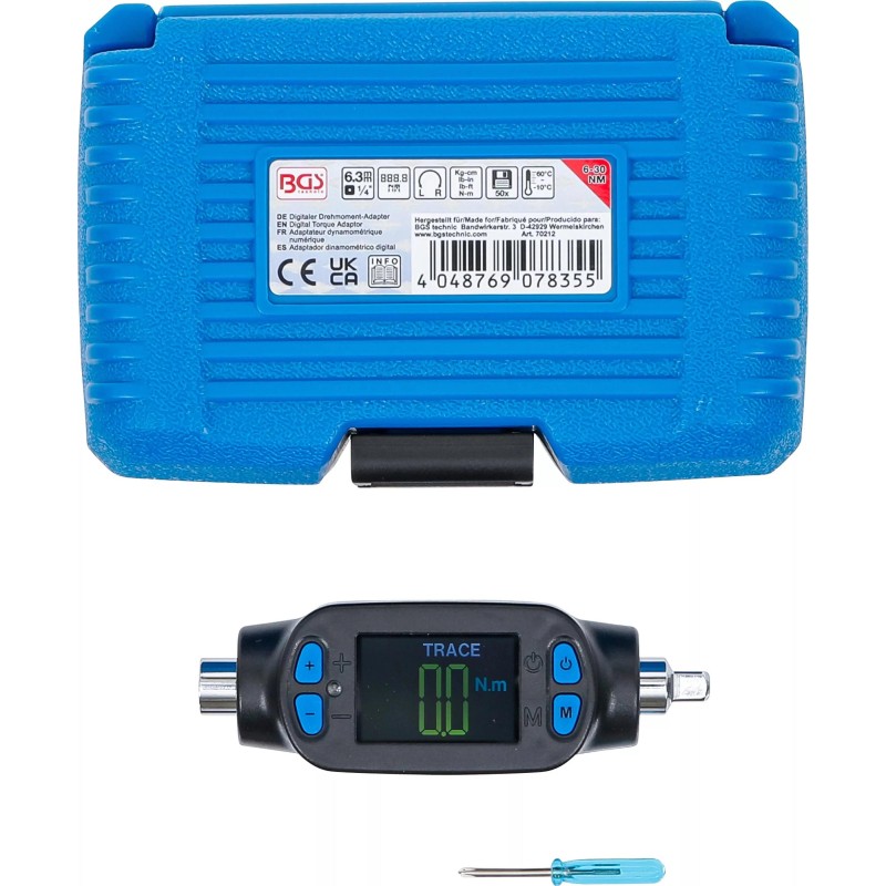 Nyomatékmérő adapter digitális 1/4'' 6-30 Nm - BGS Nyomatékmérő adapter digitális 1/4'' 6-30 Nm - BGS