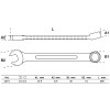 Csillag-villáskulcs 24-es - Hossz: 280 mm /melegen kovácsolt/ - BGS