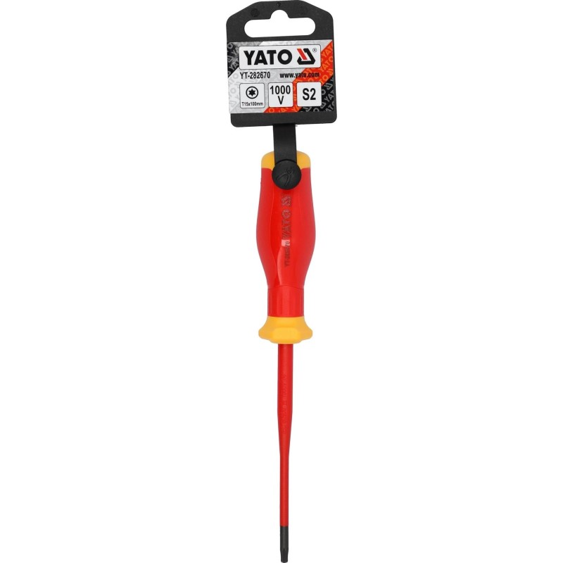 Csavarhúzó VDE 1000 V szigetelt Torx 15 x 100 mm - Slim - Yato Csavarhúzó VDE 1000 V szigetelt Torx 15 x 100 mm - Slim - Yato