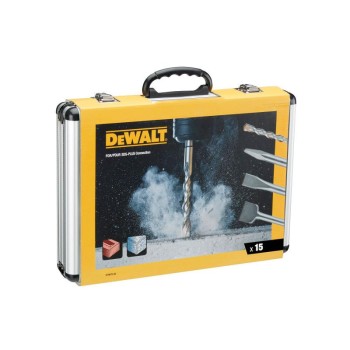 DEWALT Kőzetfúró és vésőszár készlet 15 részes kofferban SDS-Plus DEWALT Kőzetfúró és vésőszár készlet 15 részes kofferban SDS-Plus