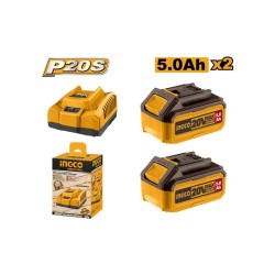 INGCO Akkumulátor és töltő szett 20 V (2 x 5,0 Ah akku + 4,0 A töltő) INGCO Akkumulátor és töltő szett 20 V (2 x 5,0 Ah akku + 4,0 A töltő)