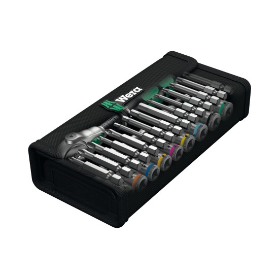 Dugókulcs - crowafej készlet 1/4'' 6 lap 5-13 mm + bit 28 db-os - Wera