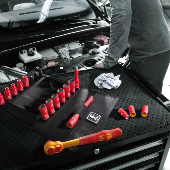 Dugókulcs készlet VDE 1000 V Szigetelt szerszám készlet 3/8'' 17 db-os -