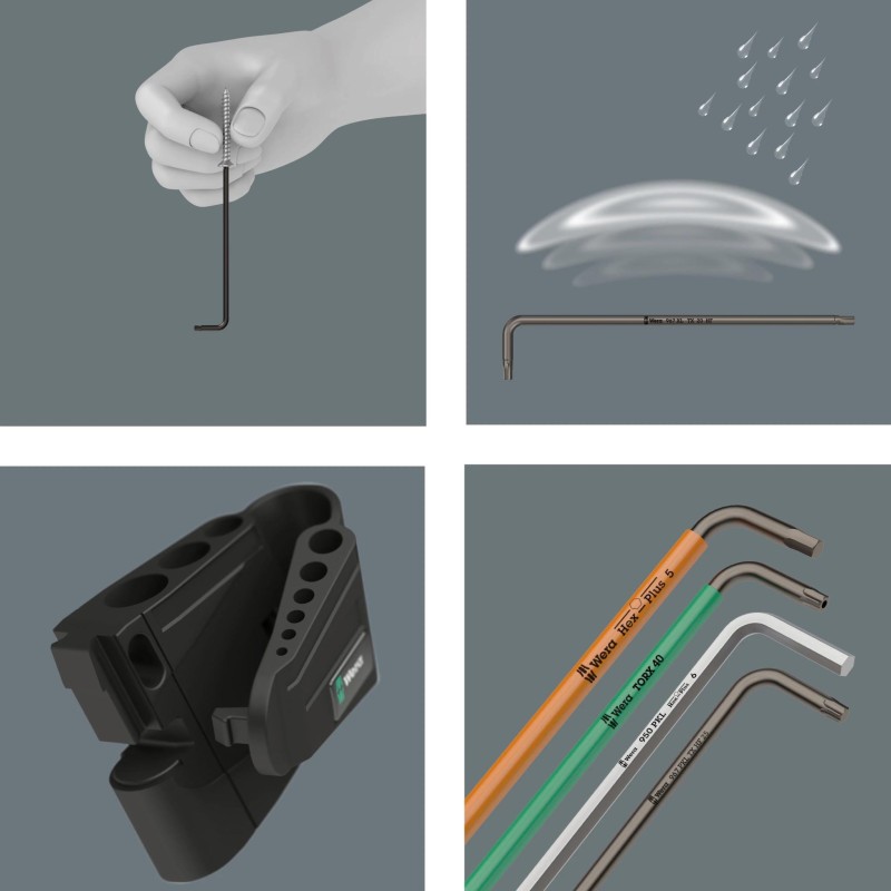 Torx kulcs készlet 9 részes T8 - T40 hosszú - Wera