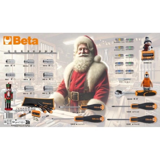 Karácsonyi szerszámkészlet ADVENTI KALENDÁRIUM 23 db-os - Beta