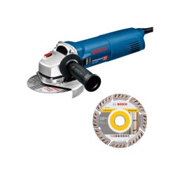 BOSCH Sarokcsiszoló 125 mm GWS 1400 lágy indítású / 1400 W + gyémántvágó korong