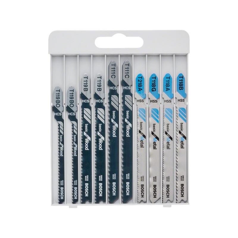 BOSCH Dekopírfűrészlap készlet 10 részes T befogás fémre/fára BOSCH Dekopírfűrészlap készlet 10 részes T befogás fémre/fára