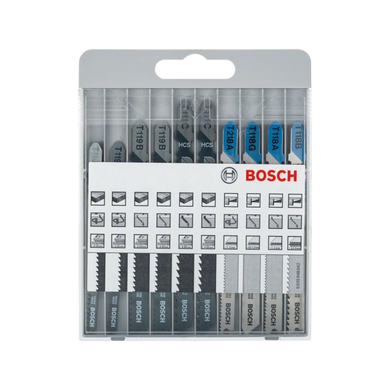 BOSCH Dekopírfűrészlap készlet 10 részes T befogás fémre/fára BOSCH Dekopírfűrészlap készlet 10 részes T befogás fémre/fára