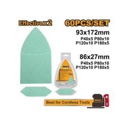 INGCO Tépőzáras csiszolópapír rezgőcsiszolóhoz (60 db)