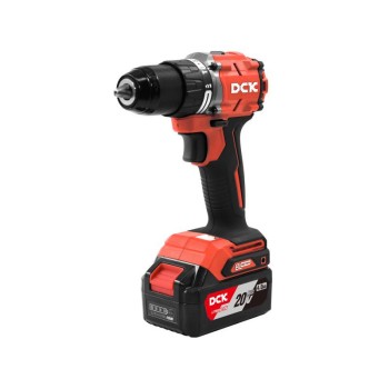 DCK Akkus ütvefúró-csavarozó 60 Nm szénkefe nélküli 20 V (1 x 4,0 Ah akku + töltő)