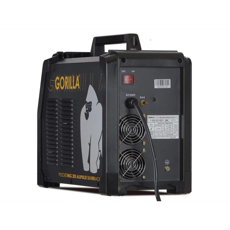 Hegesztő inverter Gorilla PocketMIG 205 Alupulse Silverback