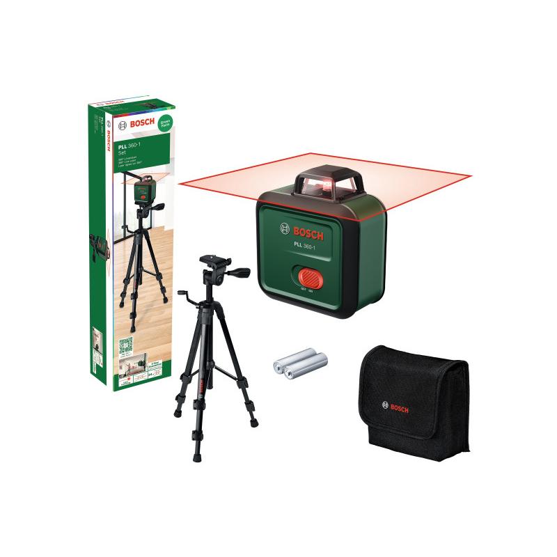 BOSCH Vonallézer 360°-os piros PLL 360-1 + állvány + táska