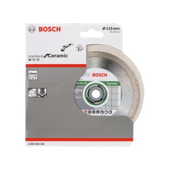 BOSCH Gyémánt vágókorong 115 x 1,6 x 7,0 x 22,2 mm folytonos Standard for Ceramic