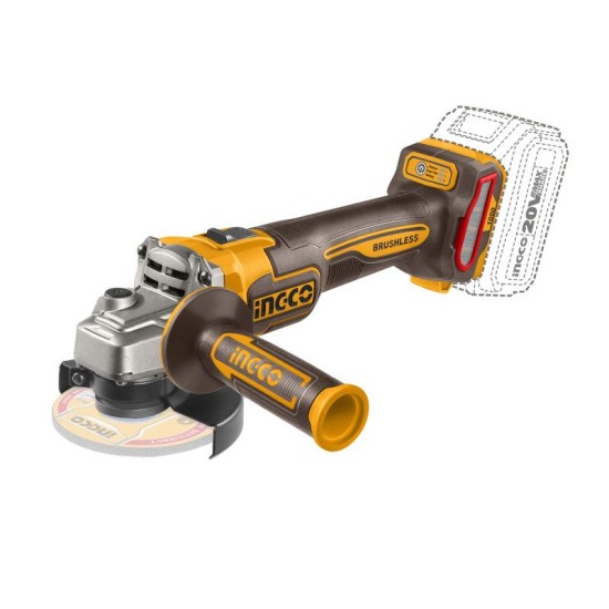 INGCO Akkus sarokcsiszoló 115 mm szénkefe nélküli 20 V (akku és töltő nélkül) INGCO Akkus sarokcsiszoló 115 mm szénkefe nélküli 20 V (akku és töltő nélkül)
