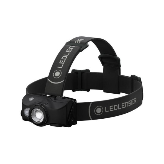 LEDLENSER Akkus LED fejlámpa MH8 outdoor 600 lm / 200 m, RGB, 1xLi-ion, fekete