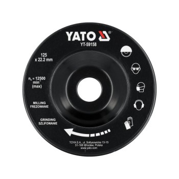 YATO Ráspoly korong lapos 125 x 22,2 mm
