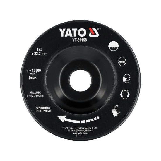 YATO Ráspoly korong lapos 125 x 22,2 mm