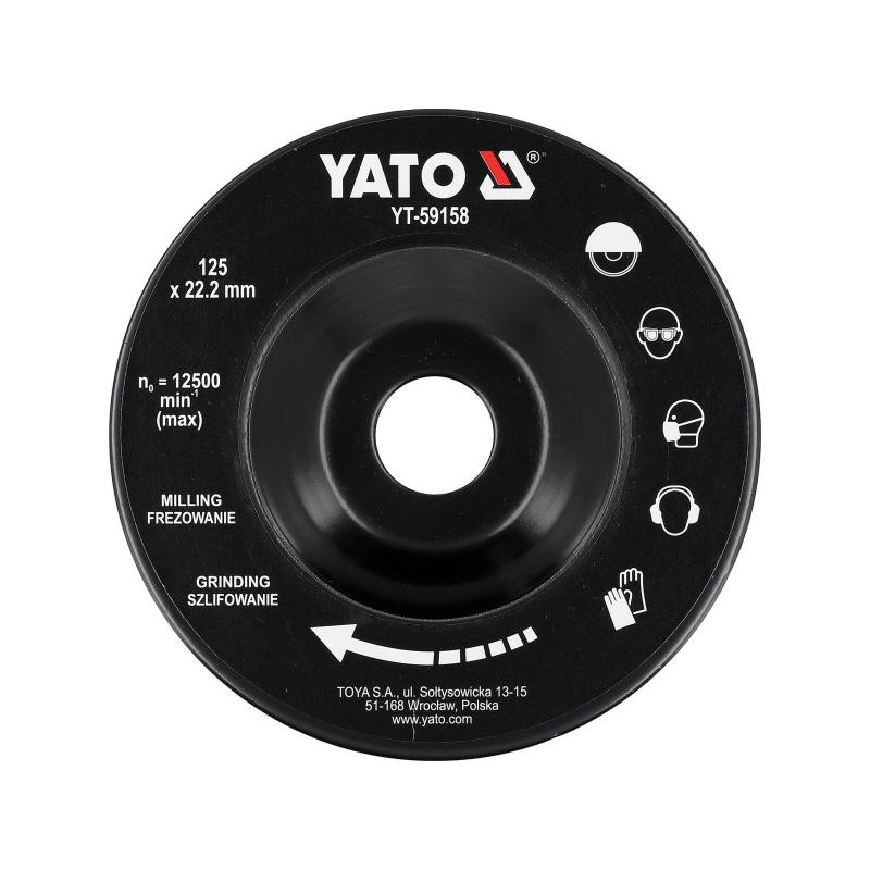 YATO Ráspoly korong lapos 125 x 22,2 mm