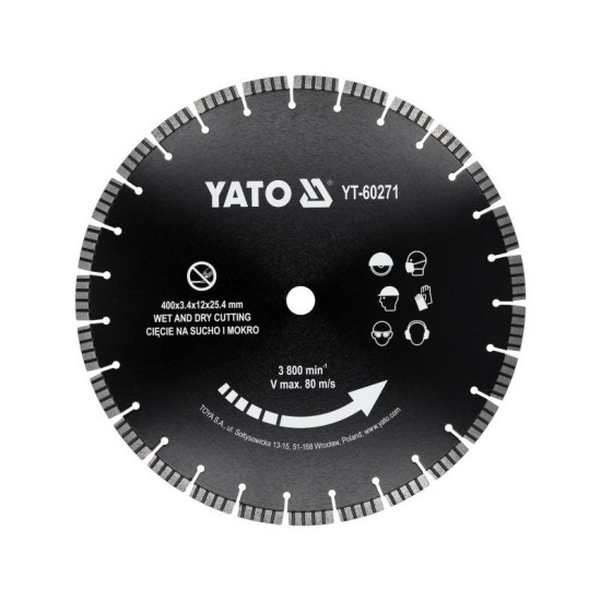 YATO Gyémánt vágókorong 400 x 25,4 mm