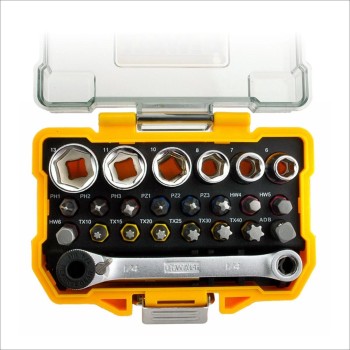 Bit készlet hajtószárral, 24 db-os, kézi, színkódolt, ipari - DeWalt (DT71516)