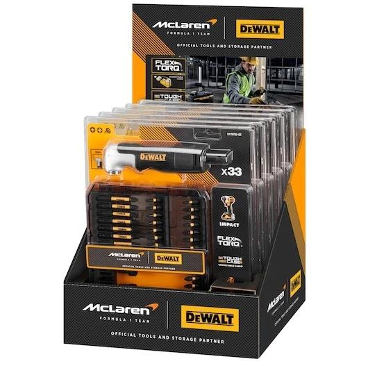 Bit készlet 33 db-os + 1/4'' sarokcsavarozó adapter McLaren - Dewalt Bit készlet 33 db-os + 1/4'' sarokcsavarozó adapter McLaren - Dewalt