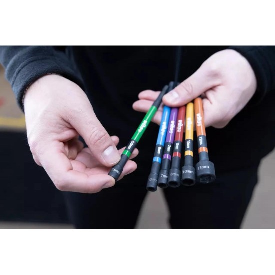 Csavarbehajtó hatlap csavarra készlet 5.5-13mm 6db 150mm színes - Wiha