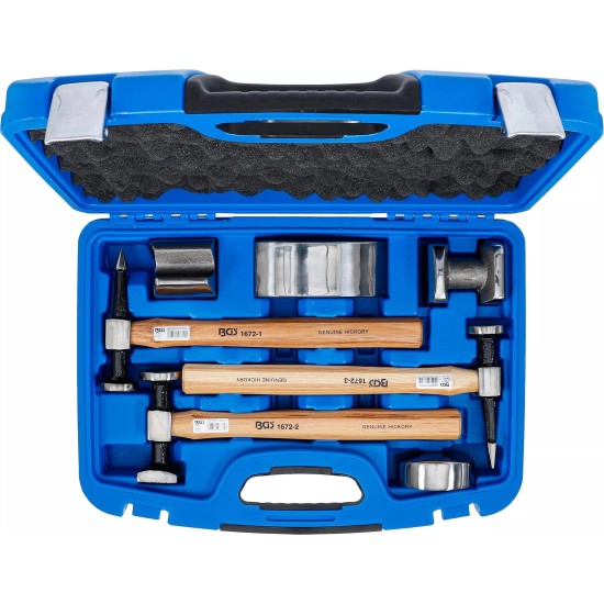 Karosszéria egyengető 7 db-os készlet - idomok + kalapácsok - BGS