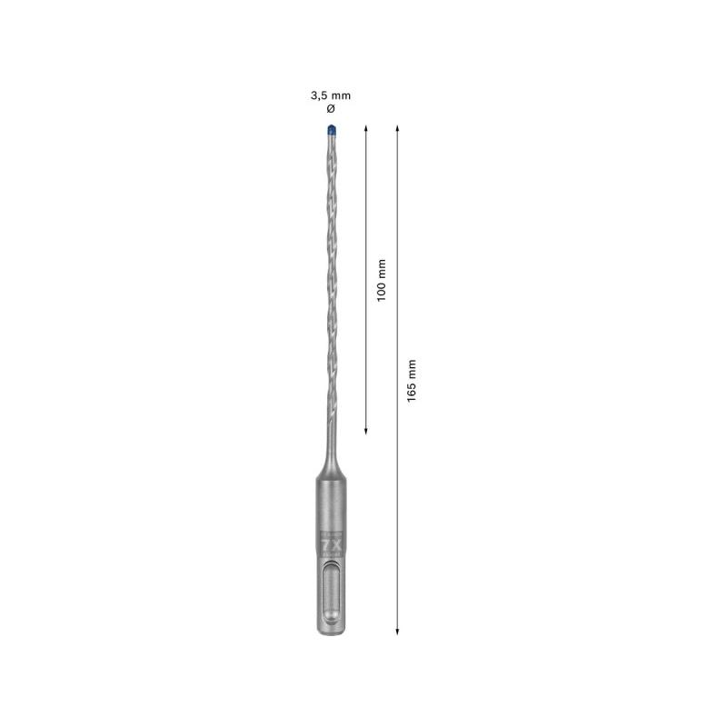 BOSCH EXPERT 7X Kőzetfúró 3,5 x 165/100 mm négyélű SDS-Plus