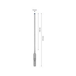 BOSCH EXPERT 7X Kőzetfúró 5 x 215/150 mm négyélű SDS-Plus BOSCH EXPERT 7X Kőzetfúró 5 x 215/150 mm négyélű SDS-Plus