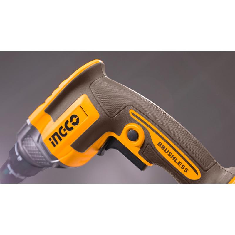 INGCO Akkus gipszkarton csavarbehajtó szénkefe nélküli 20 V (akku és töltő nélkül)