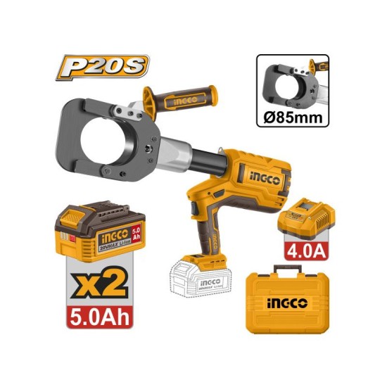 INGCO Akkus hidraulikus kábelvágó max. 85 mm (2 x 5,0 Ah akku + töltő) INGCO Akkus hidraulikus kábelvágó max. 85 mm (2 x 5,0 Ah akku + töltő)