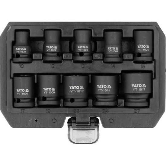 YATO Gépi dugókulcs készlet 1/2 10 részes 10-27 mm