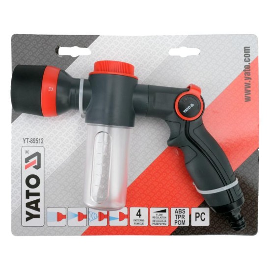 YATO Öntözőpisztoly 4 funkciós tartállyal