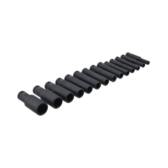 Légkulcsfej készlet 1/2'' 14 db 10-32 mm metrikus 120 mm extra hosszú kiv.