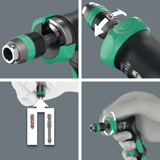 Csavarhúzó, bit tartós, racsnis 1/4'' Kraftform Pistol RA-R 2- Wera