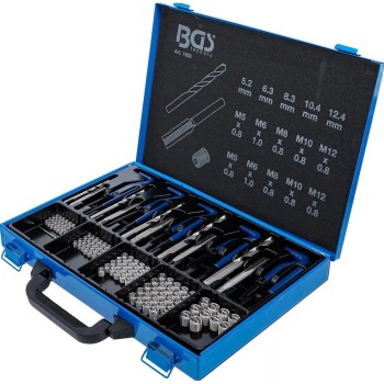 Menetjavító készlet 130 db-os: M5-M6-M8-M10-M12 - BGS Technic Menetjavító készlet 130 db-os: M5-M6-M8-M10-M12 - BGS Technic