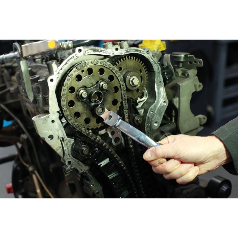 Csillagkulcs racsnis csuklós 12 db: 8-19 mm Cserélhető Fejek - Laser