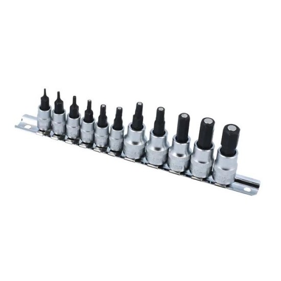 Rátűzőkulcs - crowa+bit készlet 1/4''-3/8'' Imbusz 11 db MÁGNESES - Laser